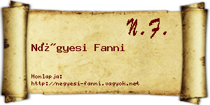 Négyesi Fanni névjegykártya