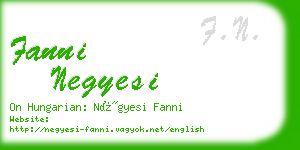 fanni negyesi business card